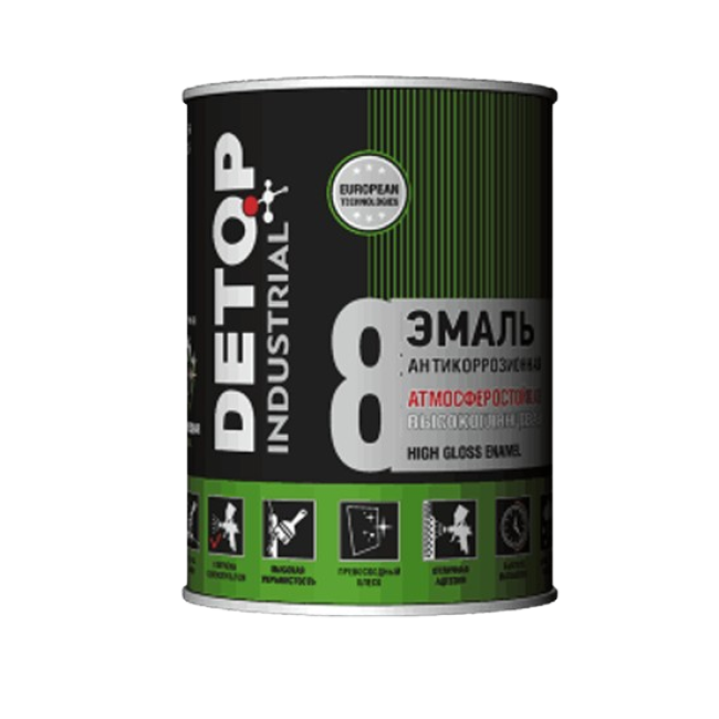 Detop RAL-6005 DETOP No. 8 - 耐候高光瓷釉 - 苔绿色，0.75l DTI-P86005 图片 – 卡拉科尔 | carpaint.kz