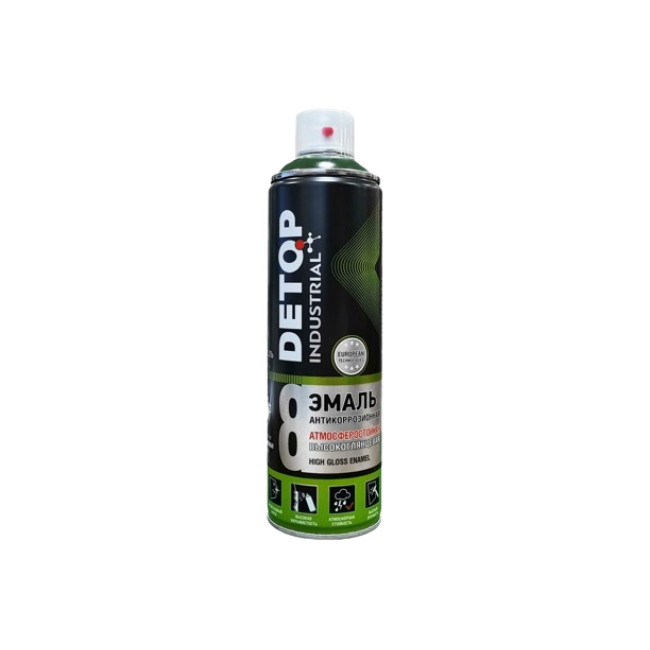 Detop RAL 6005 DETOP No. 8 - 耐候高光瓷漆 - 苔藓绿 - 气溶胶 DTI-A07772 图片 – 卡拉科尔 | carpaint.kz