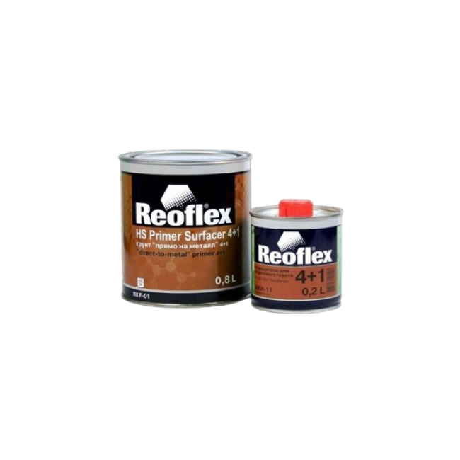 Reoflex Reoflex 2K 丙烯酸底漆 4+1 白色 + 固化剂，0.8+0.2l RX F-01(W)-800 + RX H-11-200 图片 – 卡拉科尔 | carpaint.kz