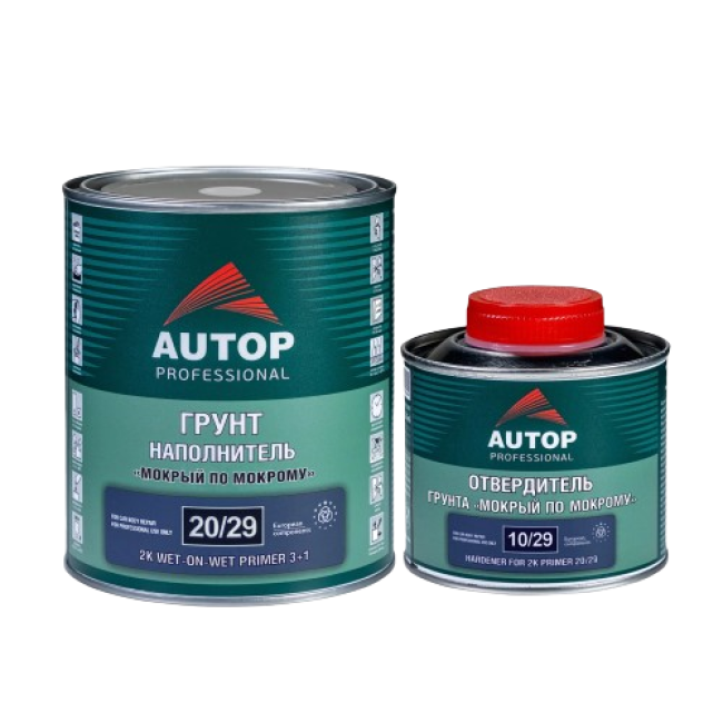 Autop AUTOP 20/29 - 2K Грунт-наполнитель мокрый по мокрому 3+1 - серый, комплект с отвердителем ATP-PR20/29-1/P3 + ATP-HR10/29-033 图片 – 卡拉科尔 | carpaint.kz